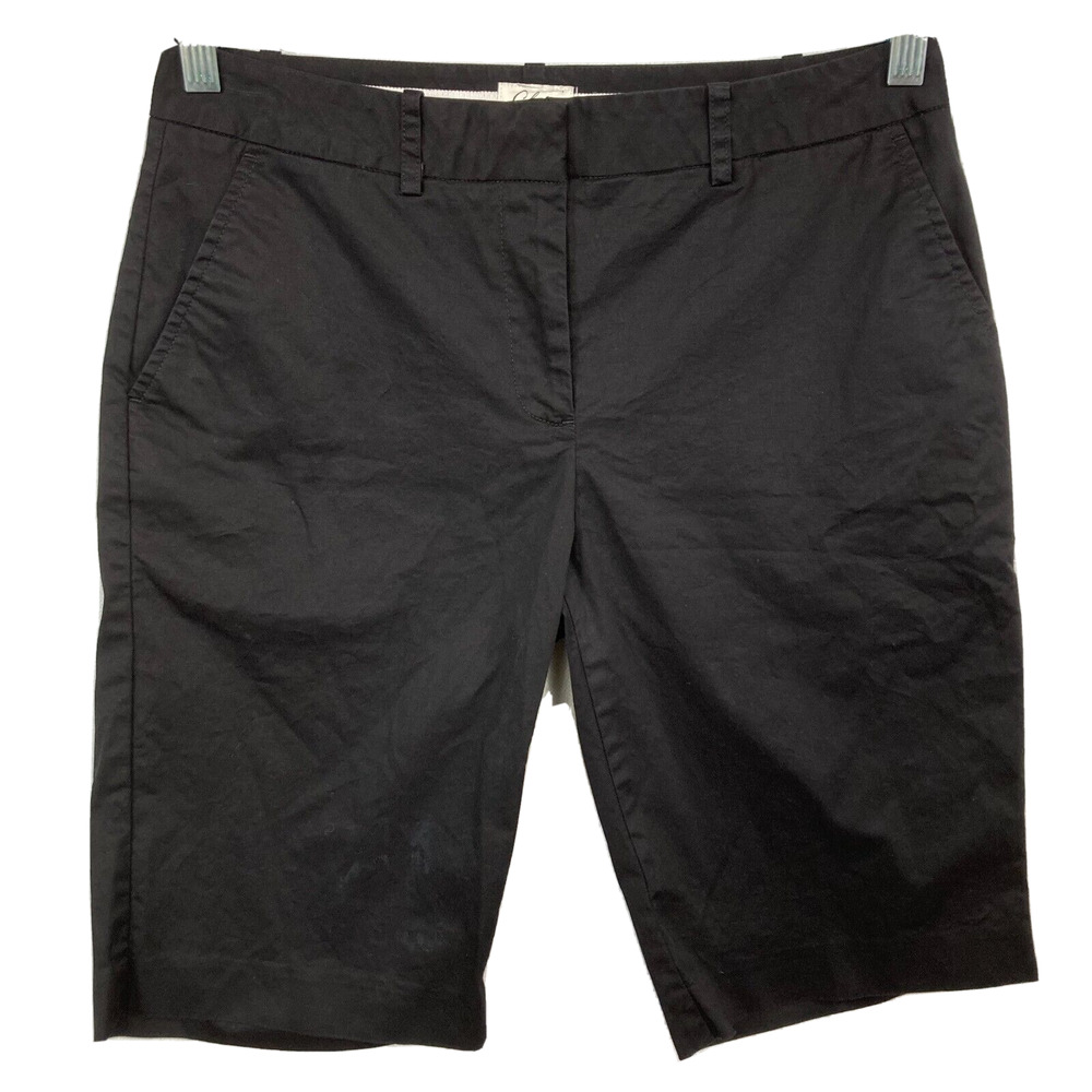 Clover By Bobby Jones Shorts Womens Sz 4 Black Chino Bermuda Golf Cotton Stretch